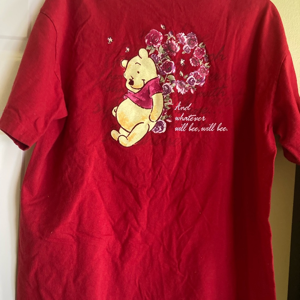 Disney Red Winnie the Pooh Short Sleeve Tee